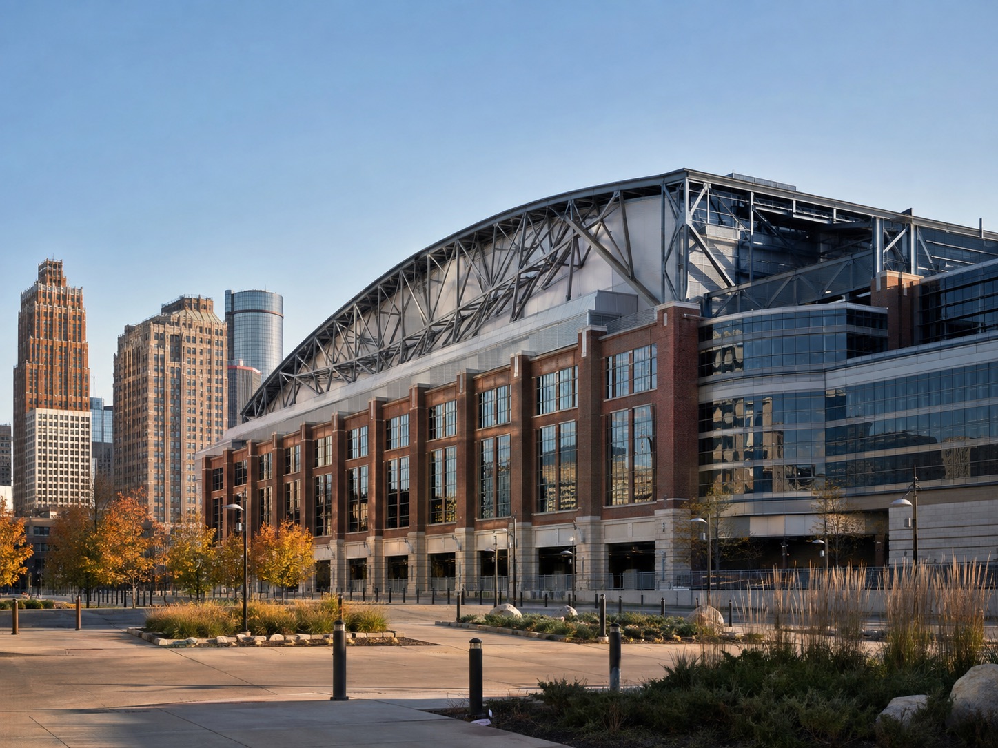 Exterior view of Ford Field in Detroit