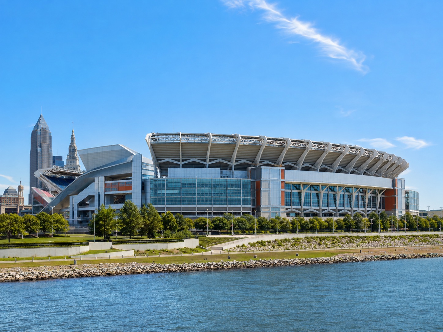 Exterior view of Huntington Bank Field in Cleveland
