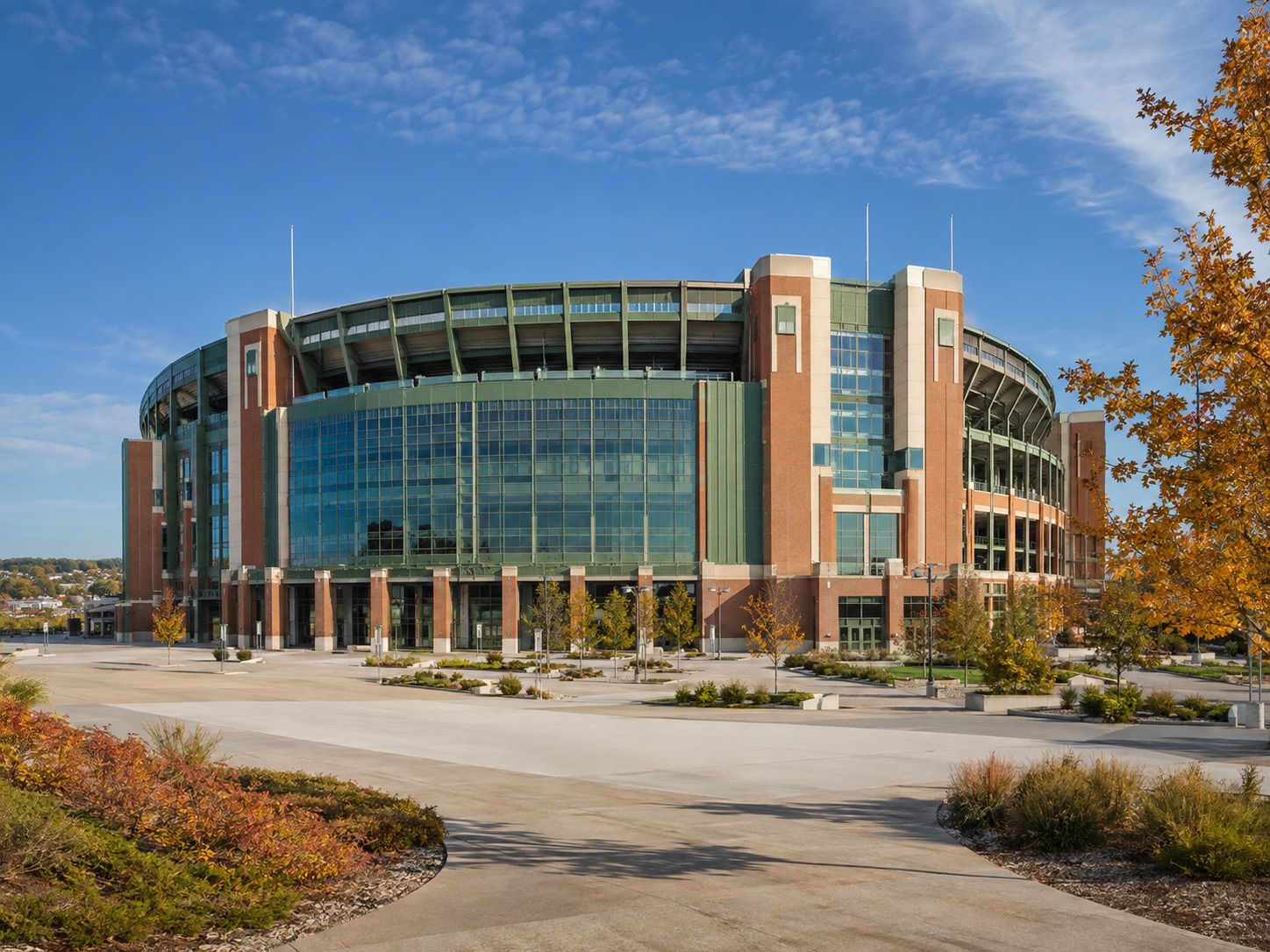Exterior view of Lambeau Field in Green Bay