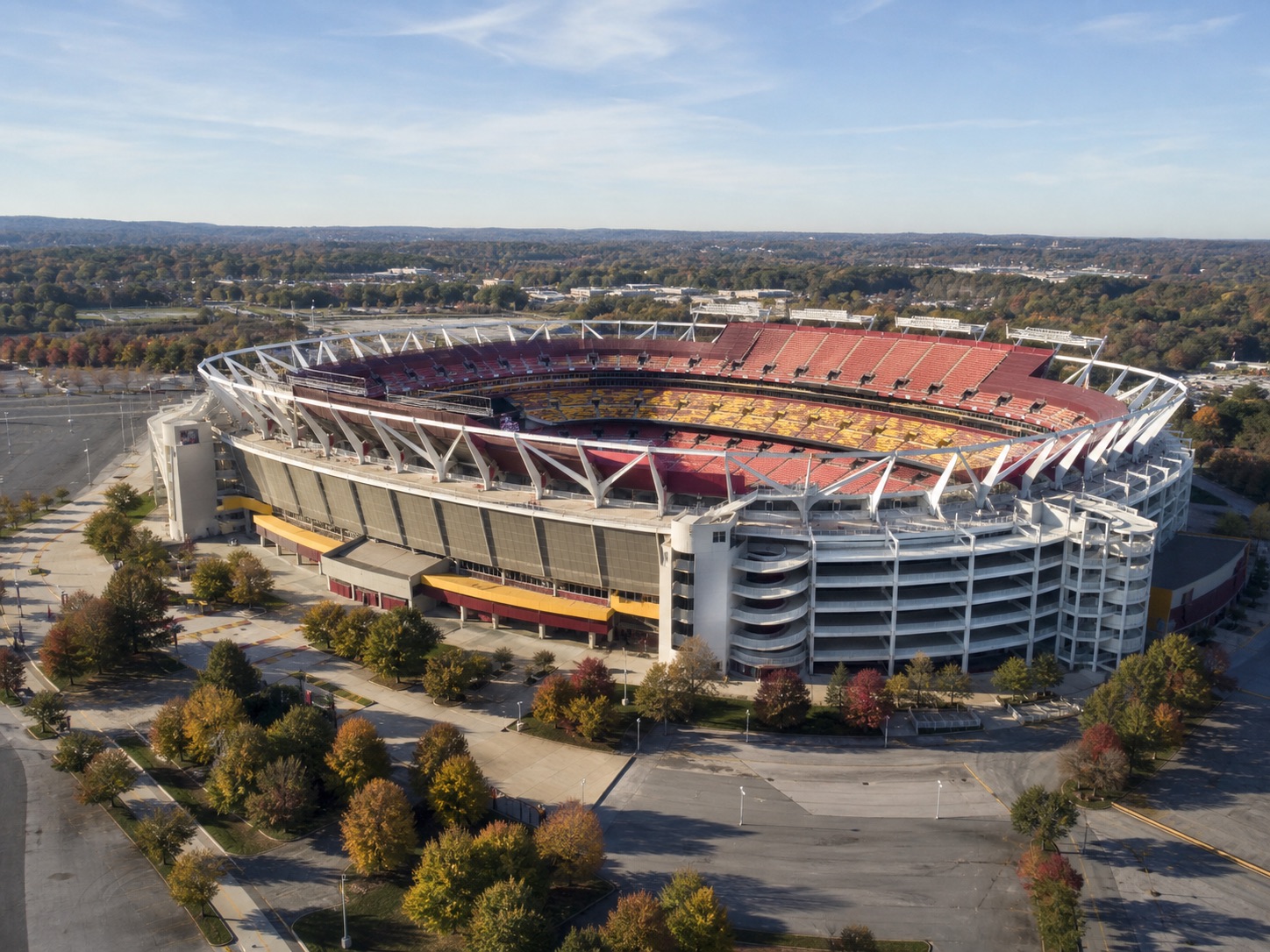Exterior view of Northwest Stadium in Landover
