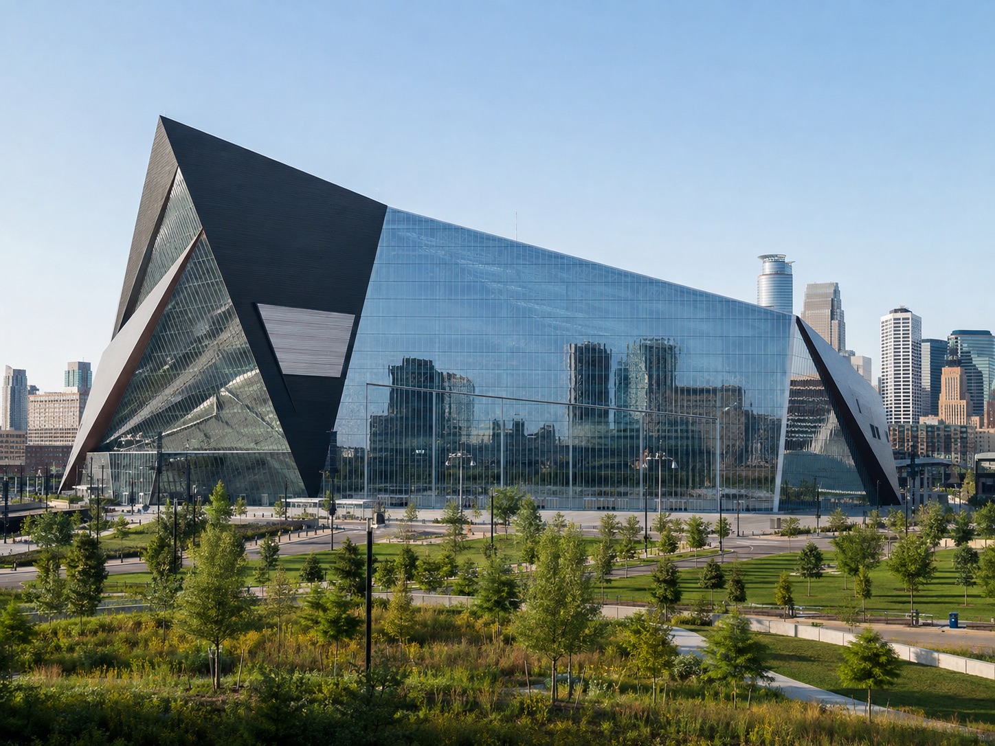 Exterior view of U.S. Bank Stadium in Minneapolis